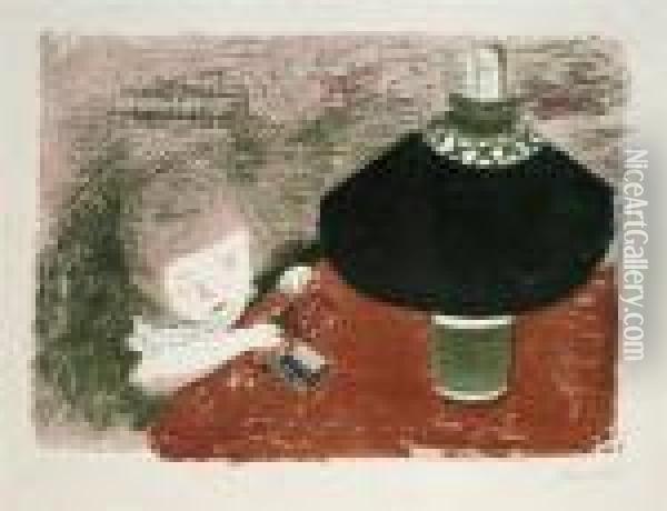 L'enfant A La Lampe Oil Painting - Pierre Bonnard