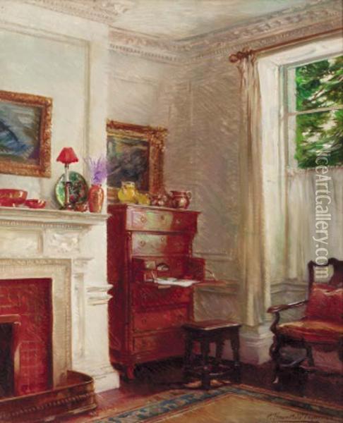 The White Drawing Room Oil Painting - Albert Chevallier Tayler