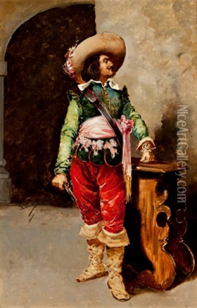 Mosquetero Oil Painting - Eugenio Lucas Villamil