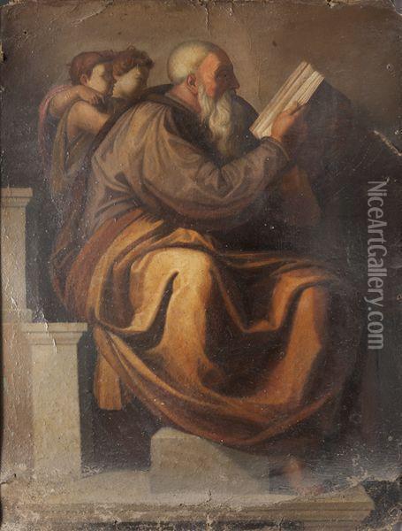 Le Prophete Zacharie Oil Painting - Michelangelo