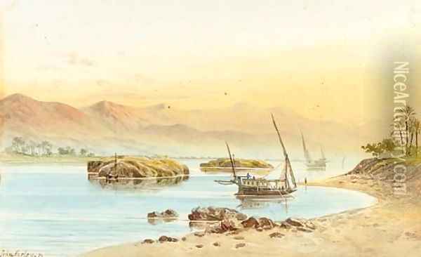 Feluccas on the Nile Oil Painting - John Jnr. Varley