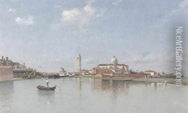 Laguneninsel San Pietro Di Castello Von Venedig Oil Painting - Edmond Yarz