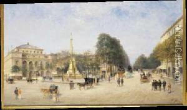 Parigi, Porte De Clichy Oil Painting - Giuseppe Ferrari