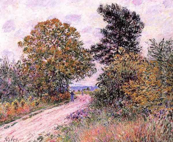 Edge of the Fountainbleau Forest - Morning Oil Painting - Alfred Sisley