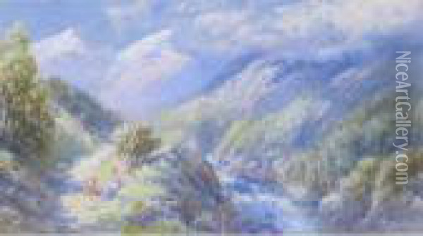In The Maderan Valley Oil Painting - Charles Rowbotham