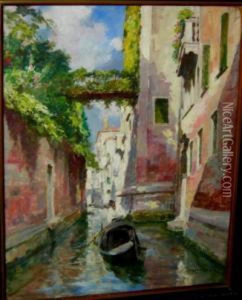 Canale Di Venezia Oil Painting - Rodolfo Paoletti
