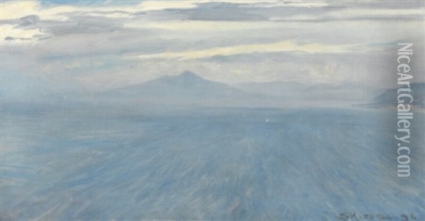 Misty Blue Sea Oil Painting - Peder Severin Kroyer