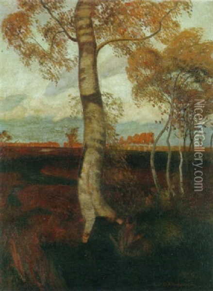 Birken Im Moor Oil Painting - Otto Modersohn