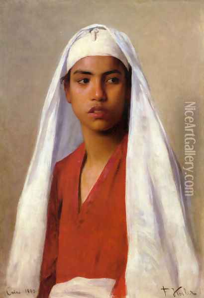 Portrait of a Young Egyptian Girl Oil Painting - Franz Xavier Kosler