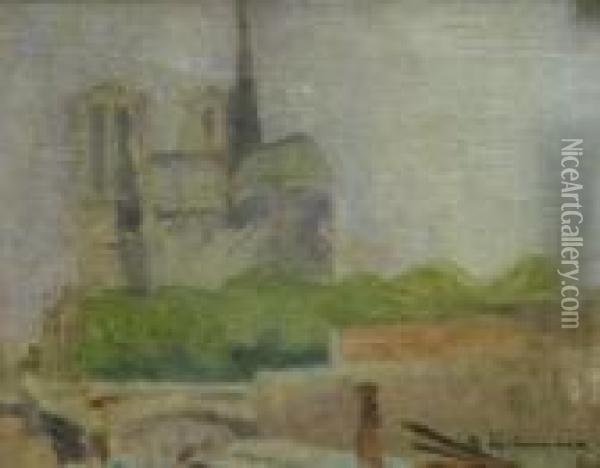 View Of Notre Dame Oil Painting - Max Liebermann