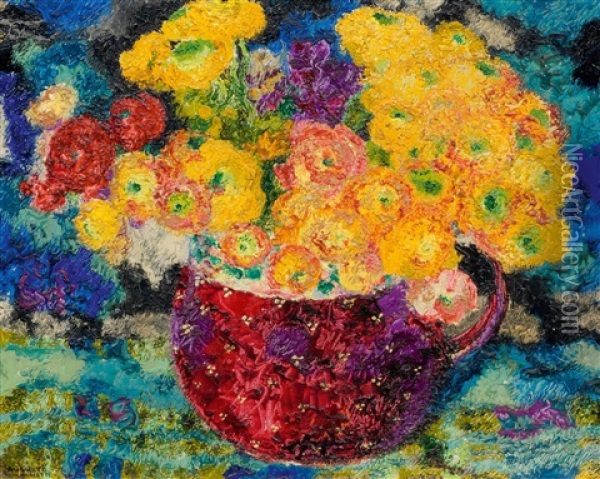 Still-life With Buttercups Oil Painting - Augusto Giacometti