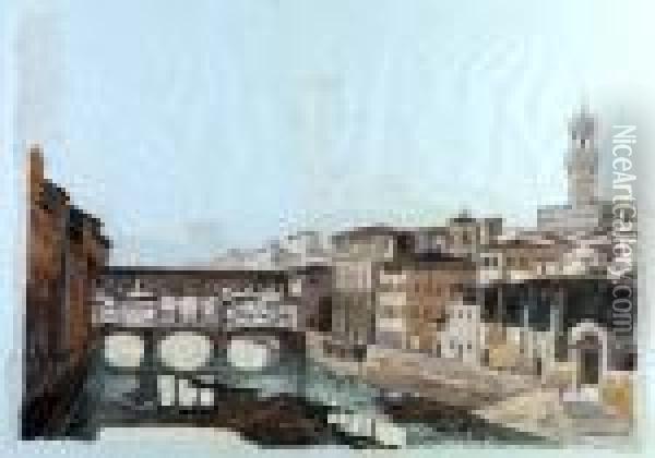 Ponte Vecchio Oil Painting - Fabio Borbottoni