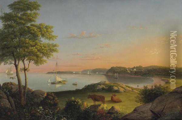 Gloucester, Stage Fort Beach Oil Painting - Fitz Hugh Lane
