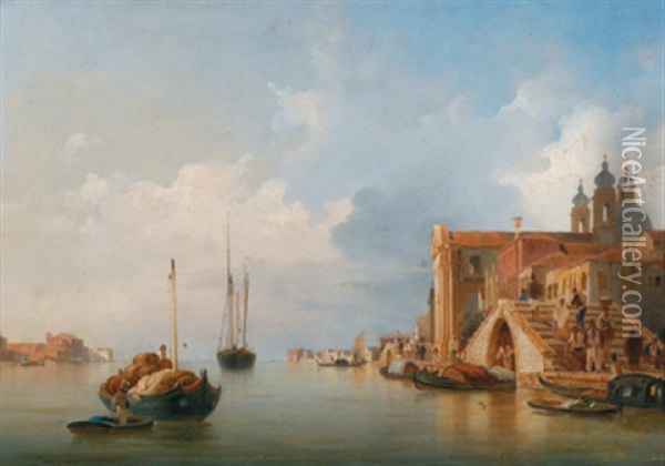 Der Canal Grande In Venedig Oil Painting - Alexandr Nikolaevich Mordvinov