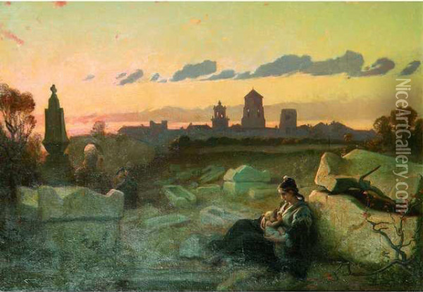 Paysage De Ruines Oil Painting - Joseph Felon