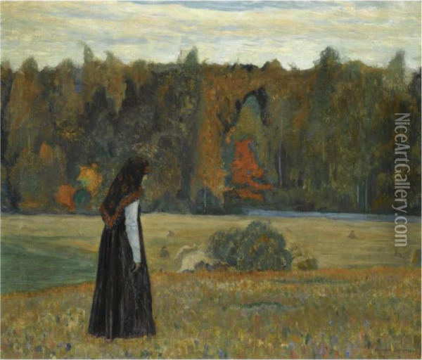 A Lonely Woman Oil Painting - Mikhail Vasilievich Nesterov