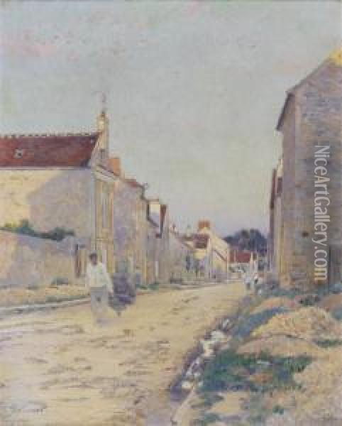 Une Rue Ensoleillee Oil Painting - Victor-Jean-Baptiste-Barthelemy Binet