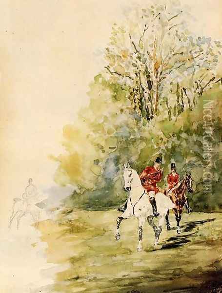 Hunting Oil Painting - Henri De Toulouse-Lautrec