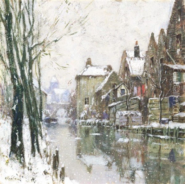Winter Te Brugge Oil Painting - Hendrick Cassiers
