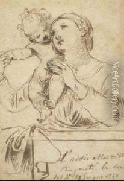 Madonna Con Bambino Oil Painting - Giuseppe Bezzuoli