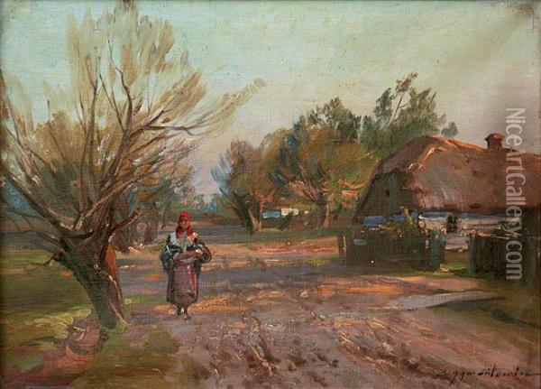 Wiejska Droga Oil Painting - Ignacy (Czeslaw Wasilewski) Zygmuntowicz