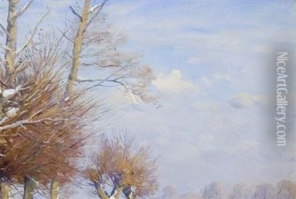 Treibjagd Im Winter Oil Painting - Hugo Muehlig