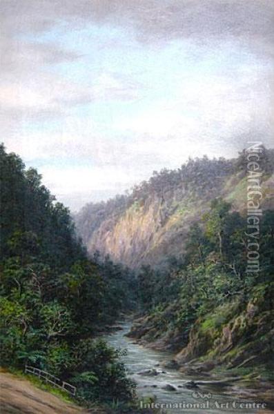 Makuri Gorge Oil Painting - William George Baker