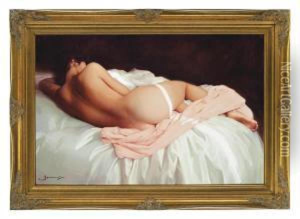 Resting Model Oil Painting - Vladimir Vasilyev
