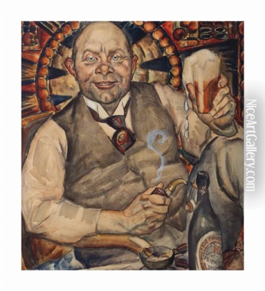 Portrait Of Piet Boendermaker Oil Painting - Leo Gestel