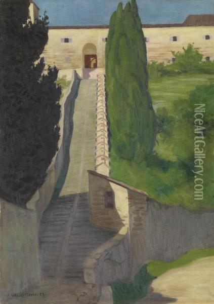 L'escalier Du Couvent San Marco Oil Painting - Felix Edouard Vallotton