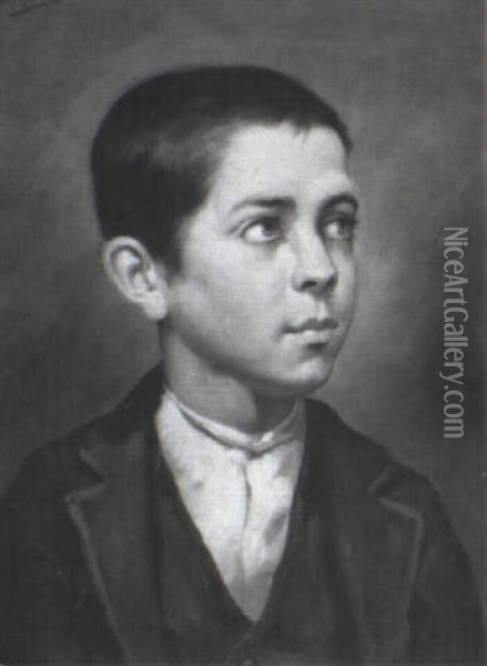 Portrait Of A Boy Oil Painting - Alfredo Ramos Martinez