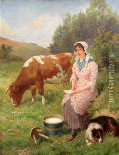 Milking Time, Sark Oil Painting - Edwin Douglas