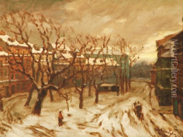 Winter Kampa Oil Painting - Iaro Prochazka