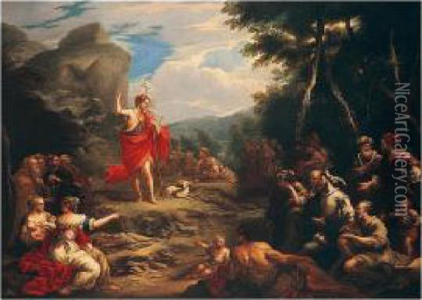 The Preaching Of Saint John The Baptist Oil Painting - Stefano Magnasco
