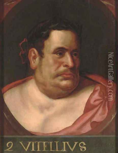The Emperor Vitellius, in a feigned oval Oil Painting - Otto van Veen