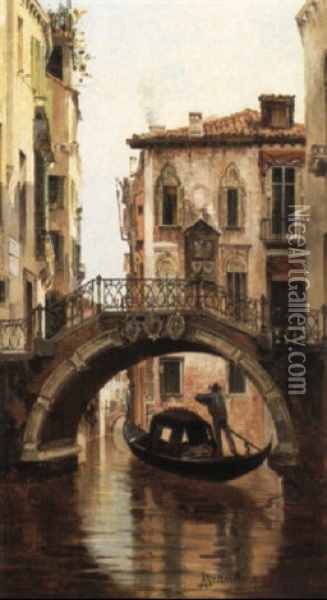 A View Of Palazzo Soranzo, Venice Oil Painting - Antonietta Brandeis