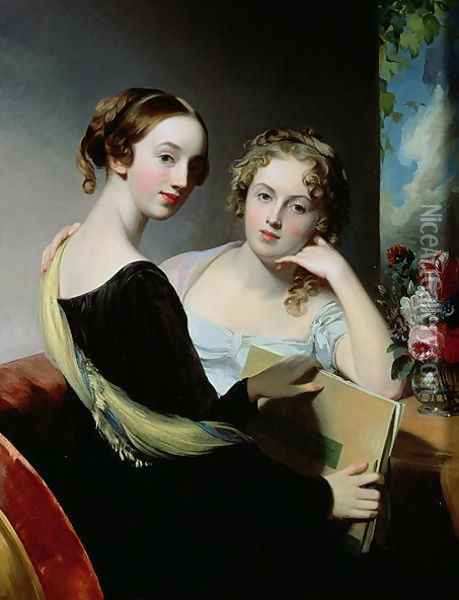 Portrait of the McEuen sisters, after 1823 Oil Painting - Thomas Sully
