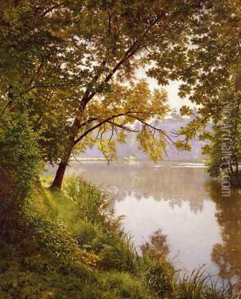 From the Water's Edge Oil Painting - Henri Biva