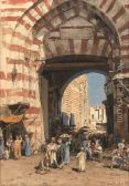 The Bab El Metwali, Cairo Oil Painting - Themistocles Von Eckenbrecher