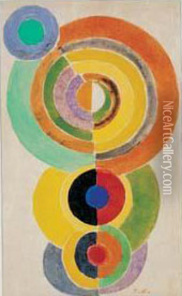 Composition Oil Painting - Robert Delaunay