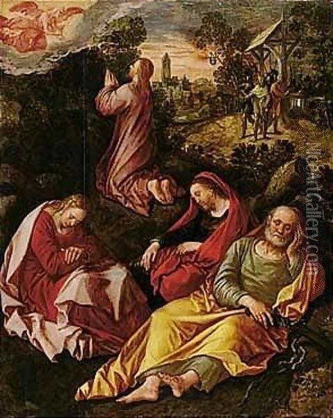 Christ On The Mount Of Olives Oil Painting - Pieter Aertsen