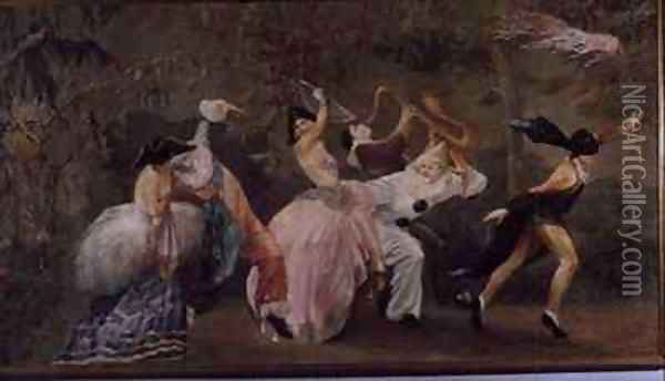 Pantomime Oil Painting - Gaston Doin
