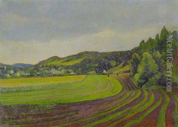 Landschaft - Frankischer Jura Oil Painting - Adolf Jutz