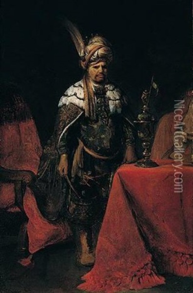 The Enraged Ahasuerus Oil Painting - Aert De Gelder