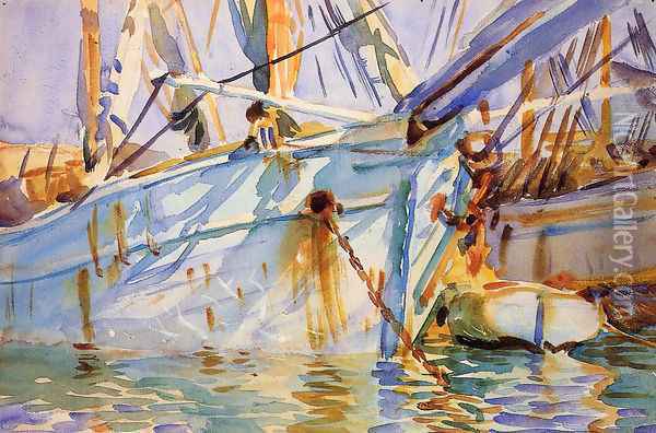 In a Levantine Port Oil Painting - John Singer Sargent
