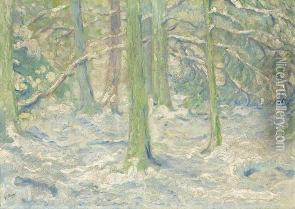 Verschneiter Wald Oil Painting - Franz Marc