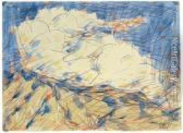 Wolken Auf Bergesgipfel Oil Painting - Christian Rohlfs