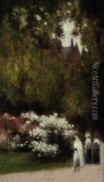 Hyde Park - In Spring Oil Painting - George Hyde Pownall
