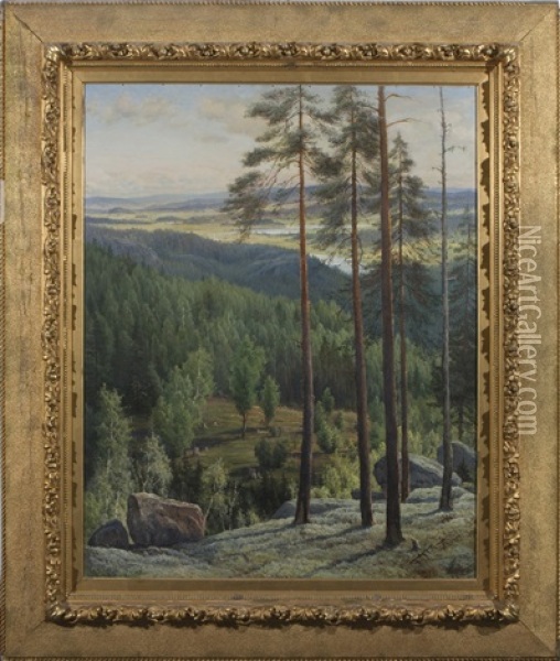Landscape From Himos Oil Painting - Thorsten Waenerberg