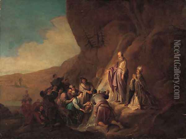 Moses Striking the Rock Oil Painting - Jacob Willemsz de Wet the Elder